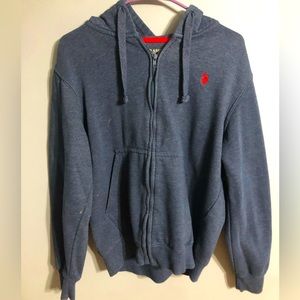 polo ralph lauren, navy blue zip up jacket
